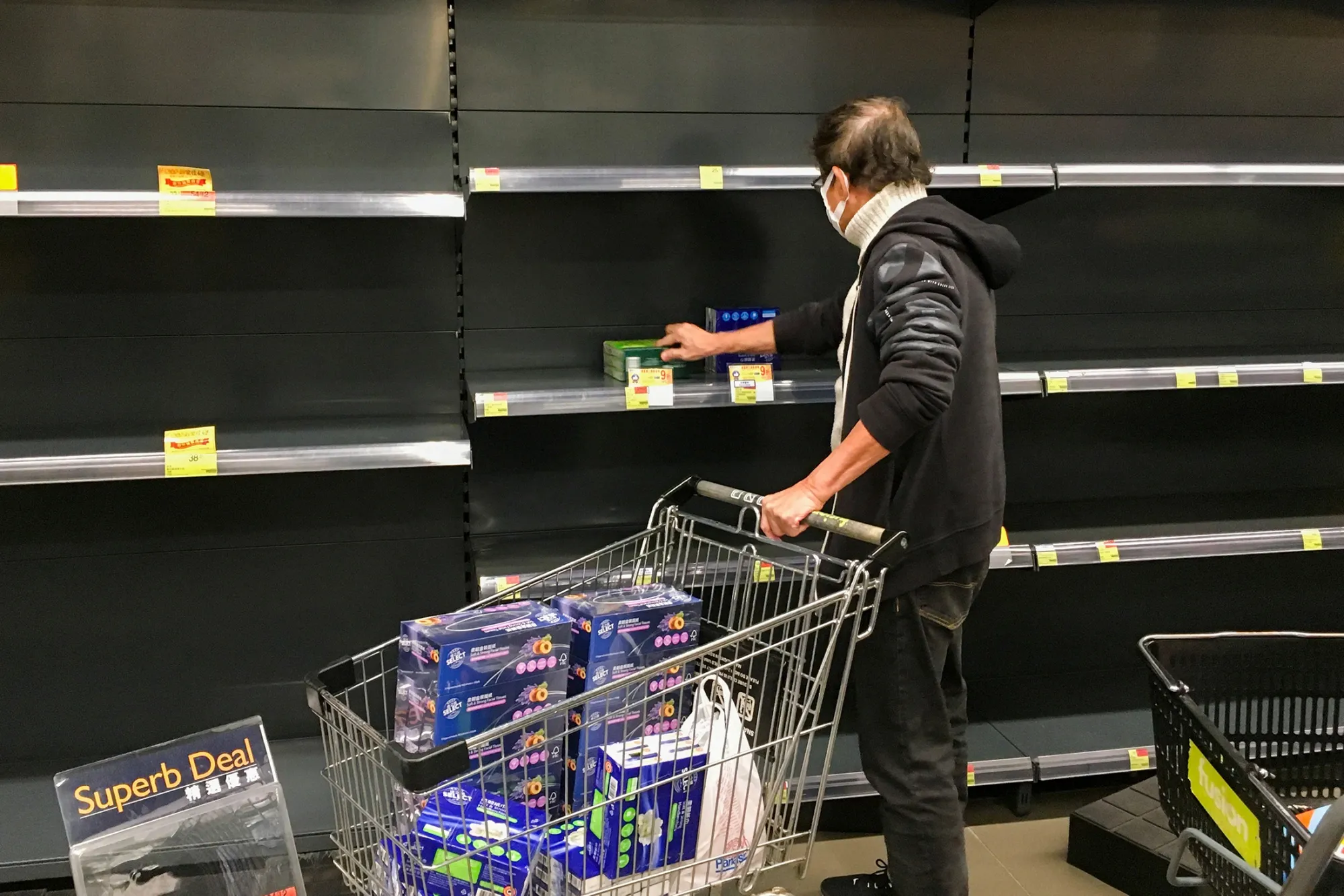 A supermarket in Hong Kong on Feb. 5.