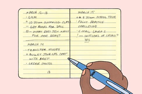 Play with symbols—try a smiley face next to a task that doesn’t feel tasklike. Perfectionists will like the erasable Pilot FriXion Ball Knock Biz gel pen ($33; jetpens.com).