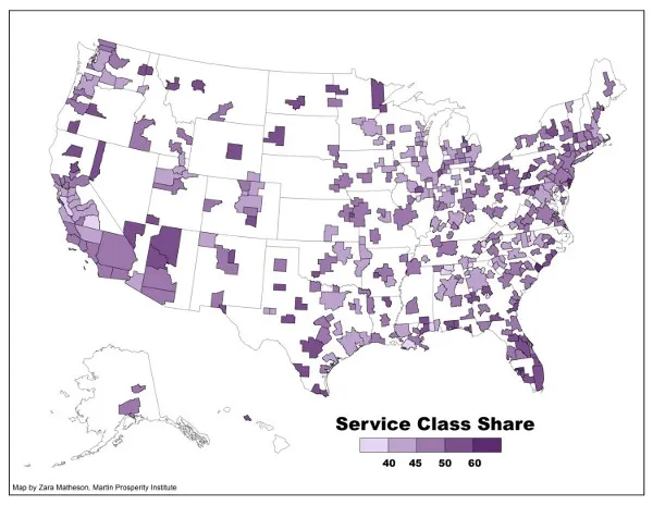 Selective Service Map The New Geography of the Service Class - Bloomberg