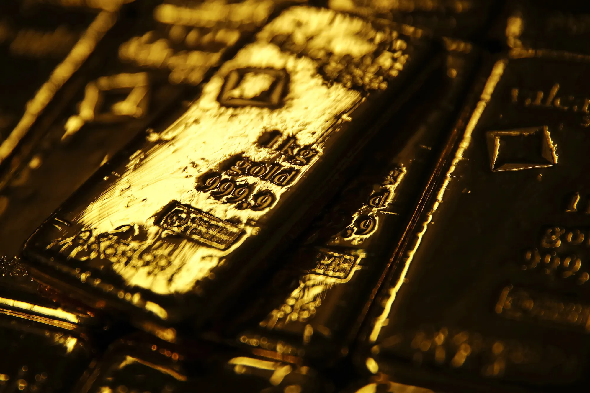 Gold bullion bars in Balerna, Switzerland.