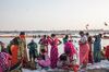 Pilgrims visit the Triveni Sangam in Prayagraj
