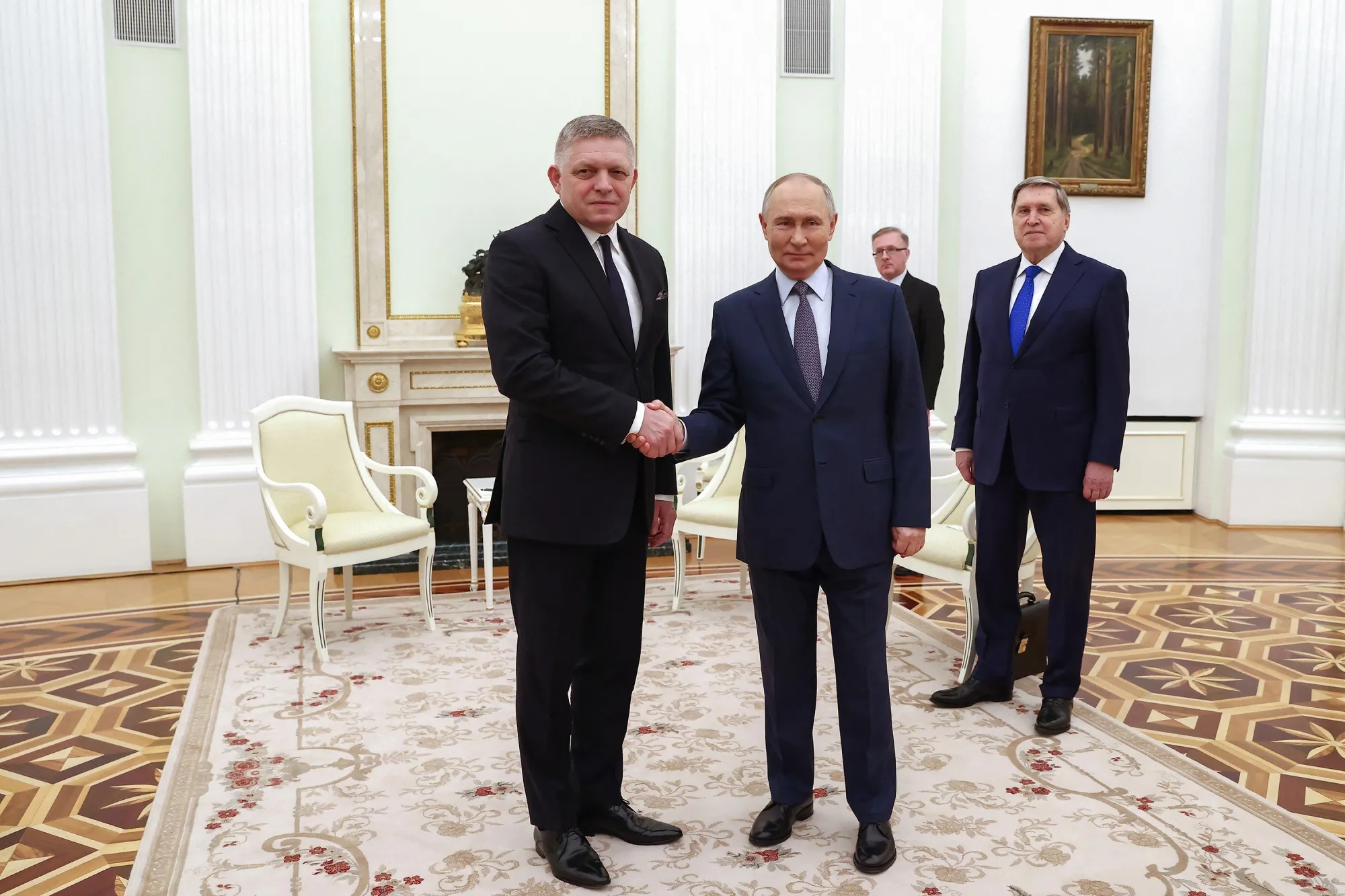 Putin, right,&nbsp;with Slovak&nbsp;Prime Minister Robert Fico&nbsp;prior to&nbsp;talks in Moscow, on Dec.&nbsp; 22.