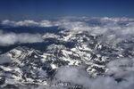 An aerial view of the Rocky Mountains.