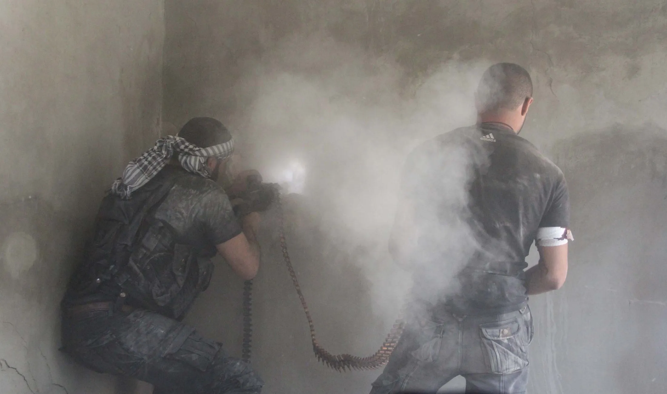 Syrian rebels attack Syrian regime forces in Aleppo, Syria.
