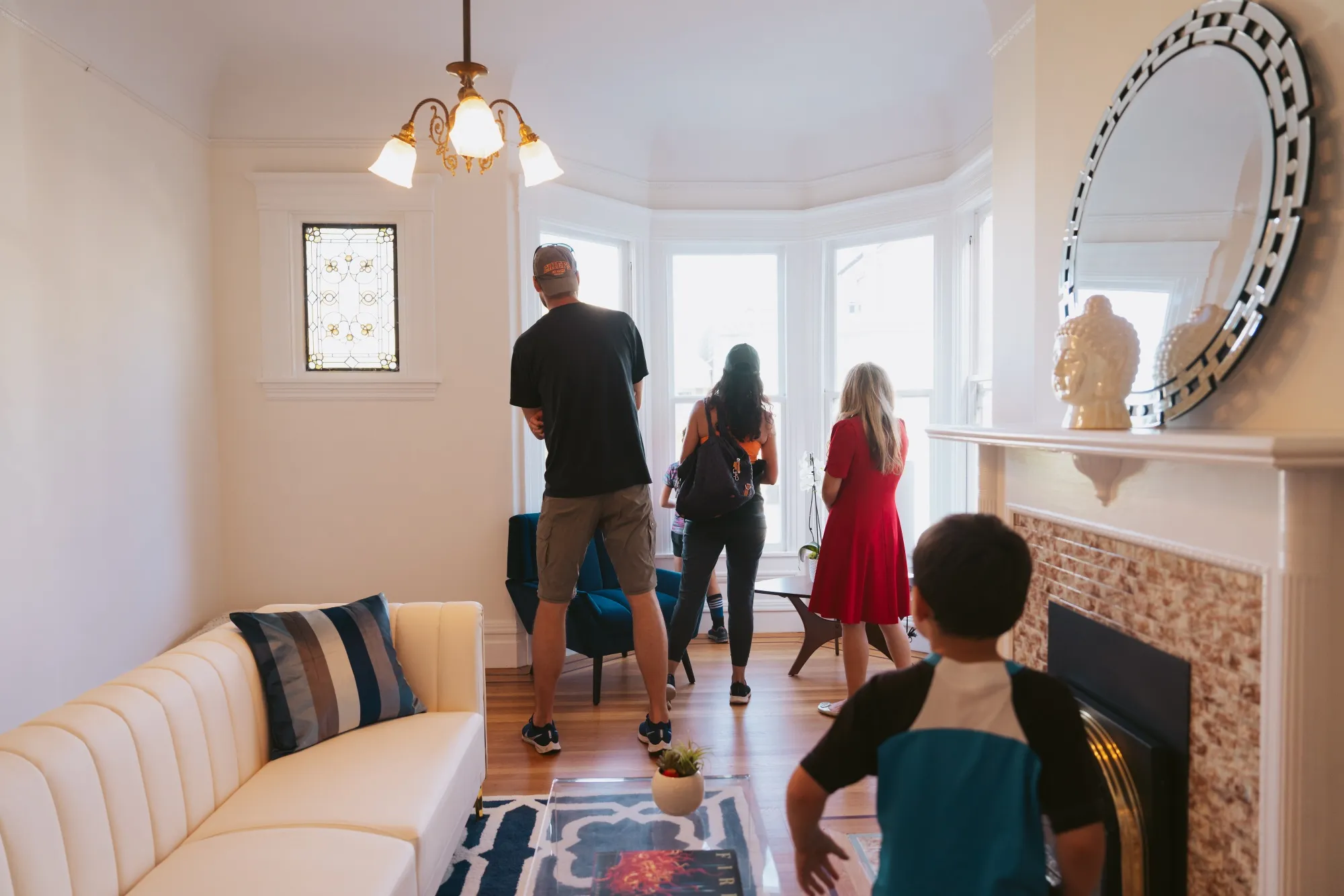 Prospective buyers attend an open house at a home in San Francisco.