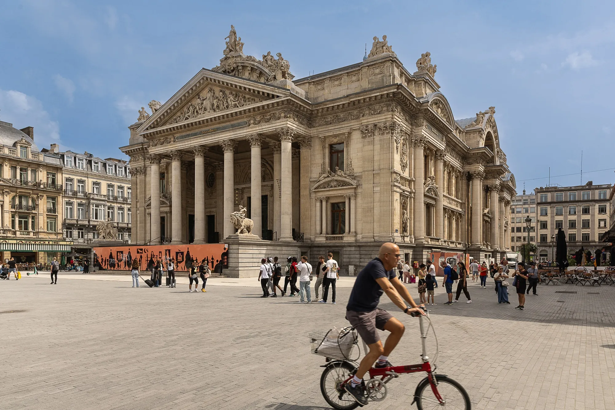 The stock exchange building&nbsp;in&nbsp;Brussels.