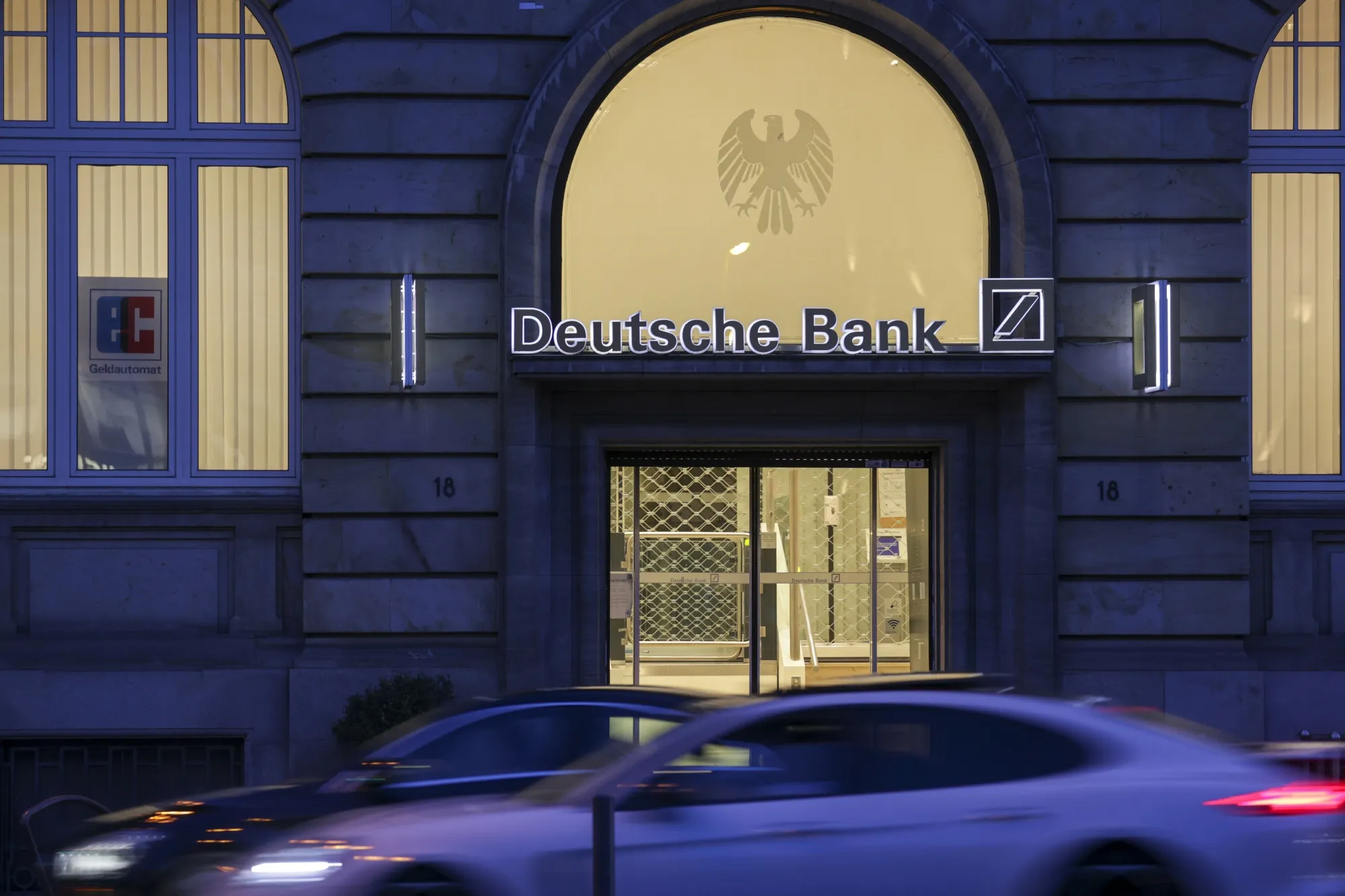 A Deutsche Bank branch in&nbsp;Frankfurt, Germany.
