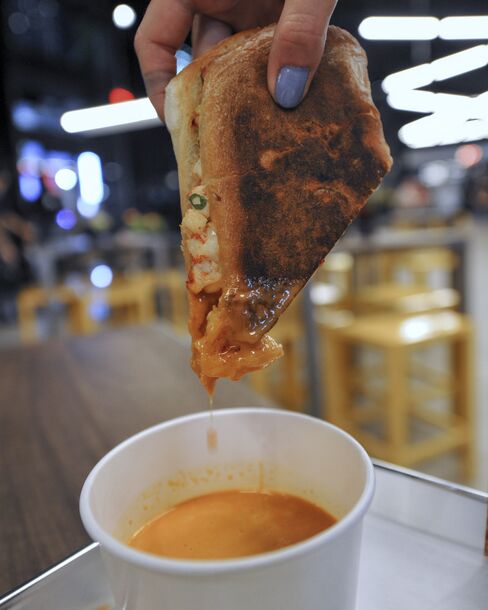 A kind of spicy French dip sandwich made with lobster meat, from the Lobster Press.