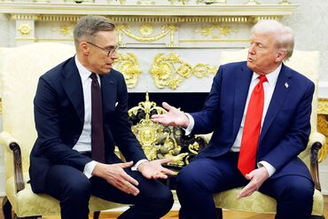 Alexander Stubb and President Donald Trump at the White House on Oct. 9.