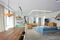 The living area is on the ground floor, the bedrooms are above.