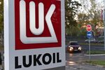 A Lukoil PJSC sign at the company's headquarters in Belgrade, Serbia, on Wednesday, Oct. 29, 2025. Russia’s second-largest oil producer, Lukoil announced plans to sell international assets after being hit by US sanctions last week.