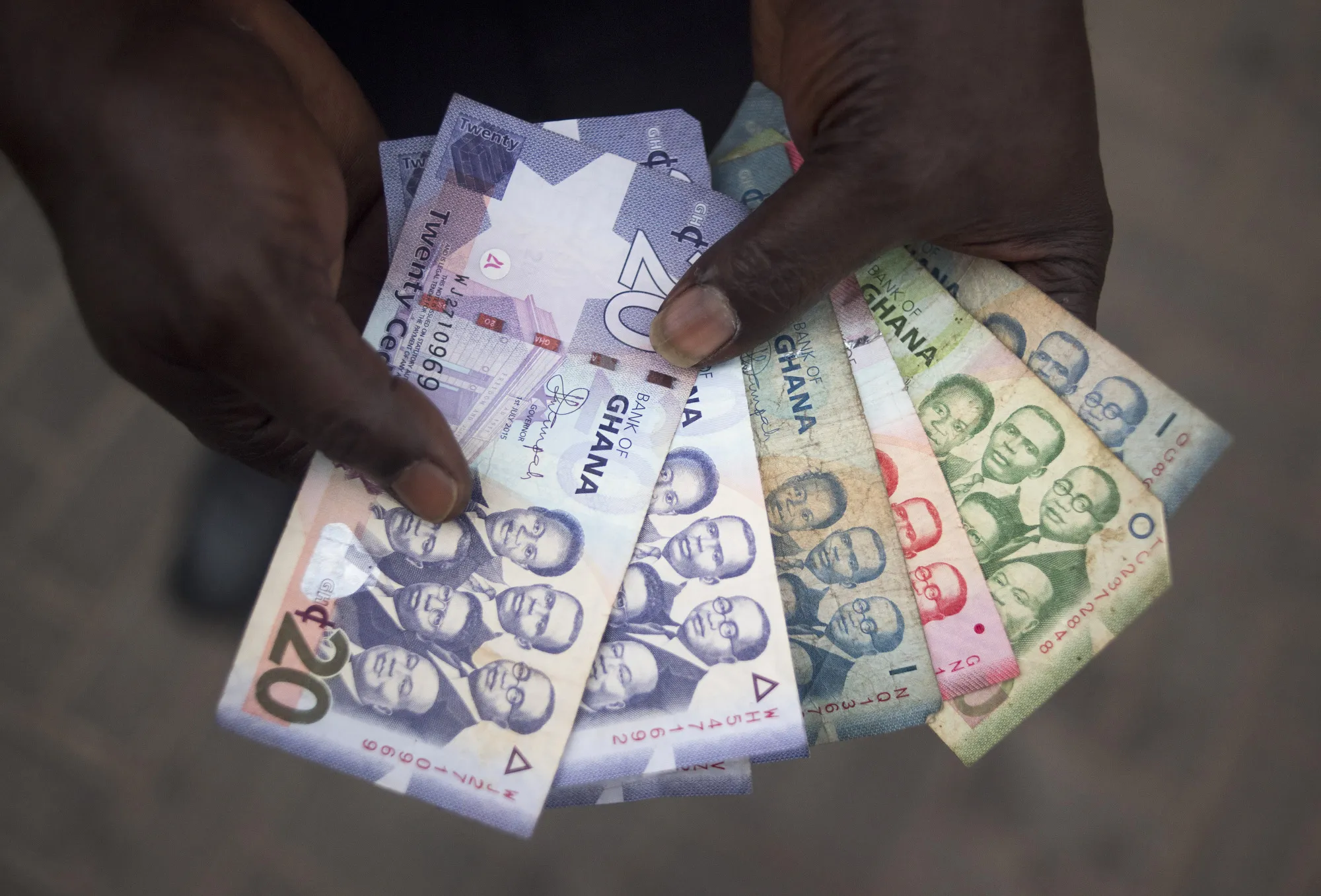 Ghana cedi banknotes.