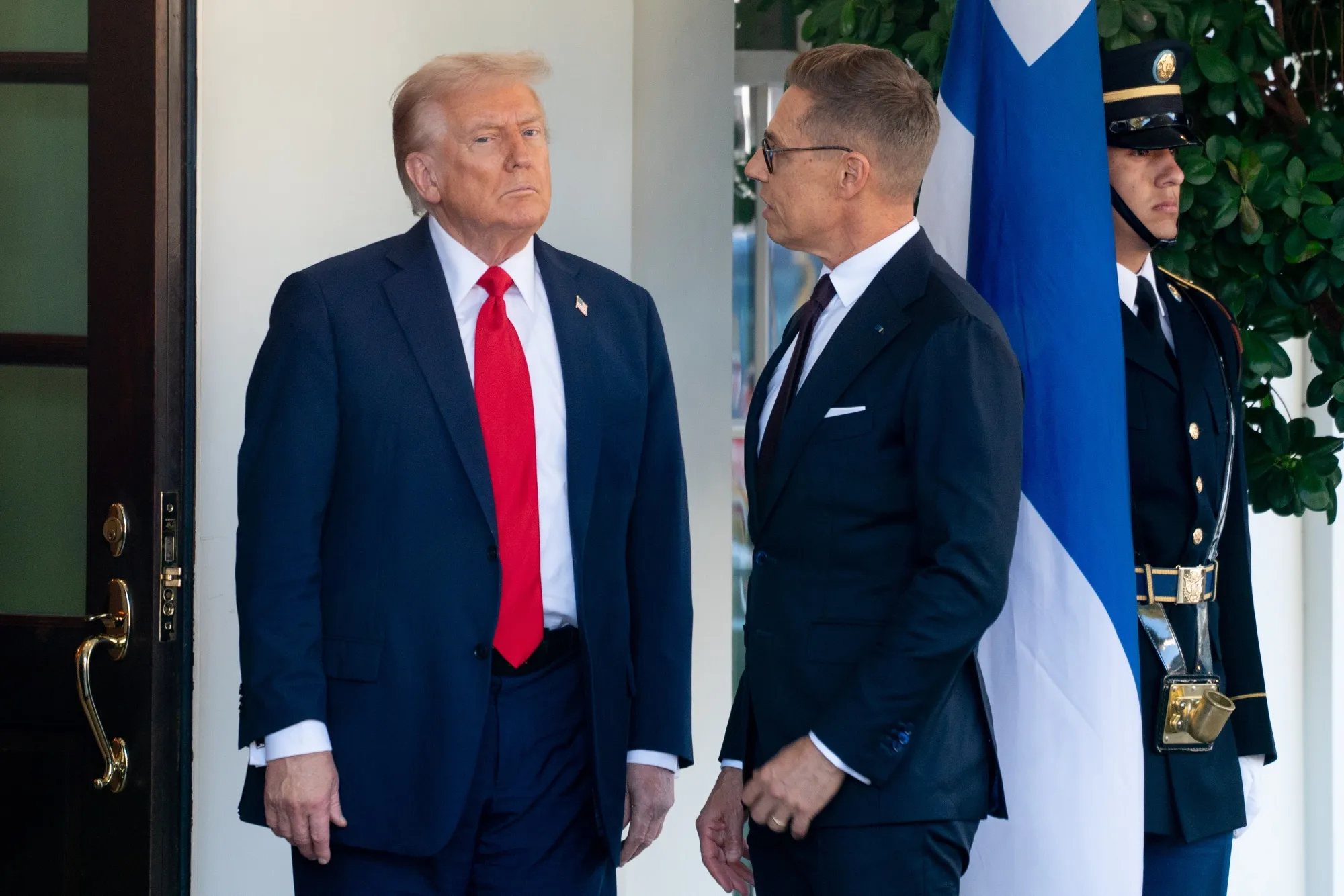Donald Trump and Finland’s Alexander Stubb at&nbsp;the White House.