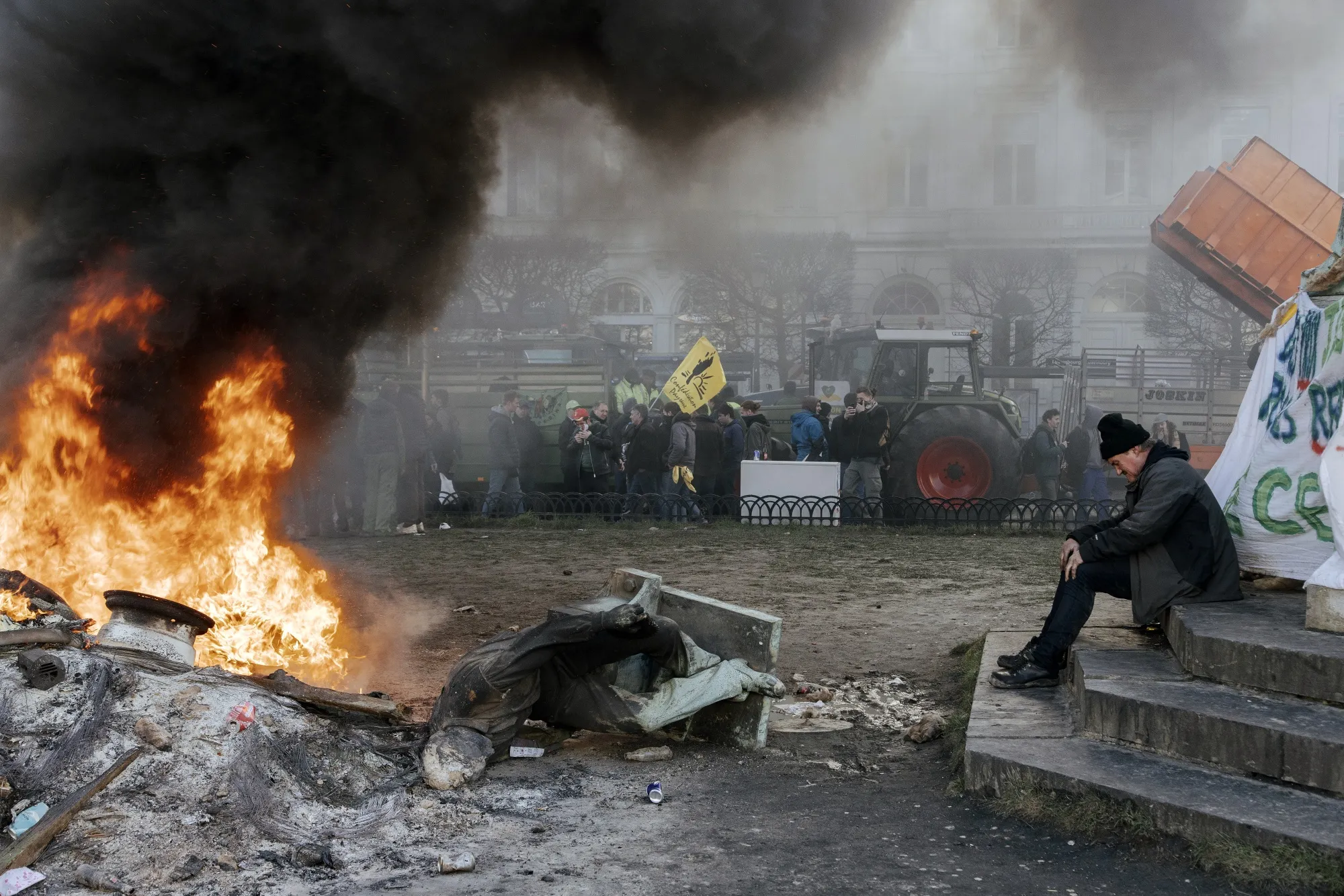 Farmers protest in Brussels using 1,300 tractors to clog the streets as the bloc’s&nbsp;leaders met for a&nbsp;summit, on&nbsp;Feb. 1.&nbsp;