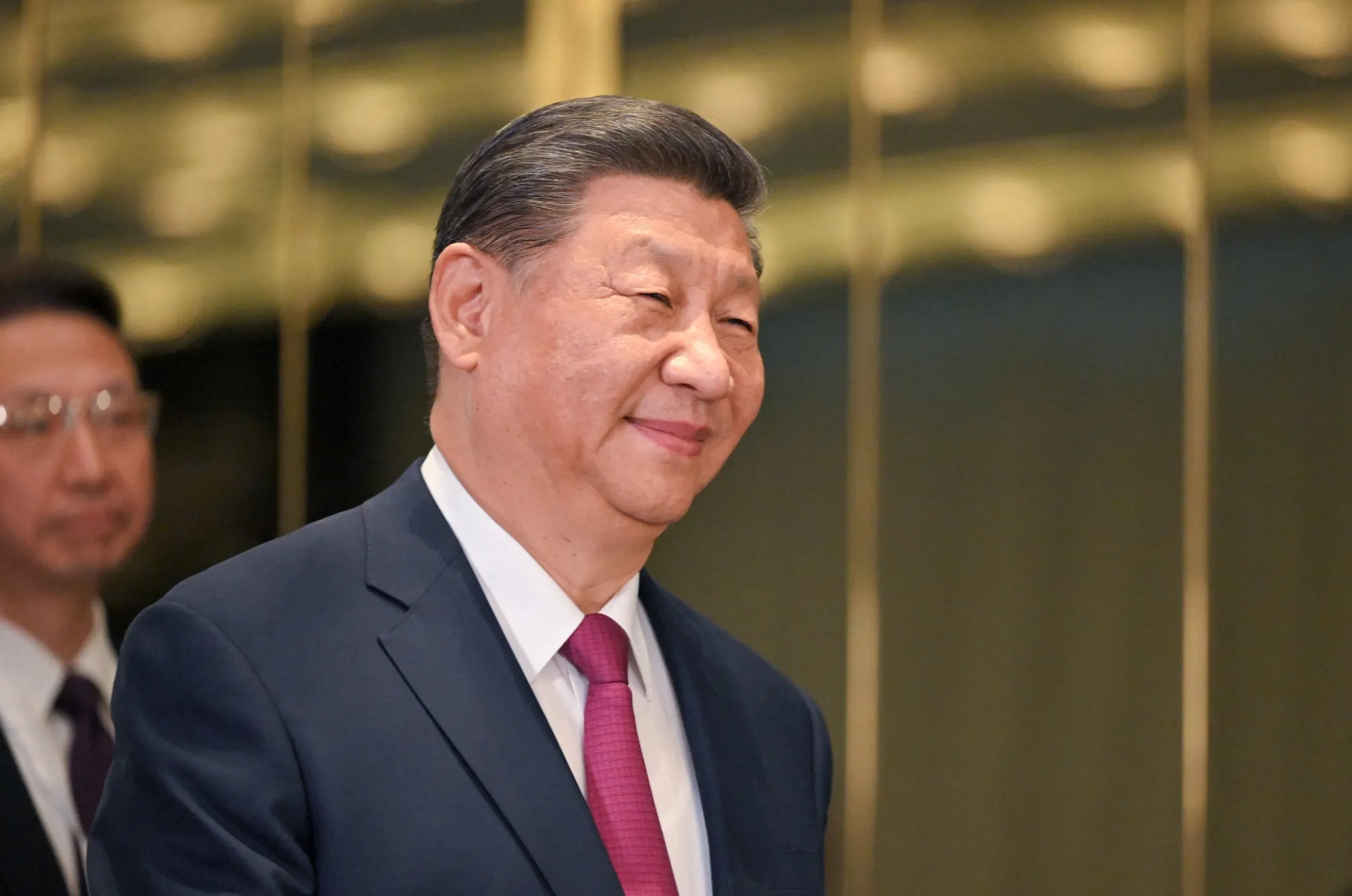 In this photograph distributed by the Russian state agency Sputnik, Xi Jinping&nbsp;in Astana on July 3.