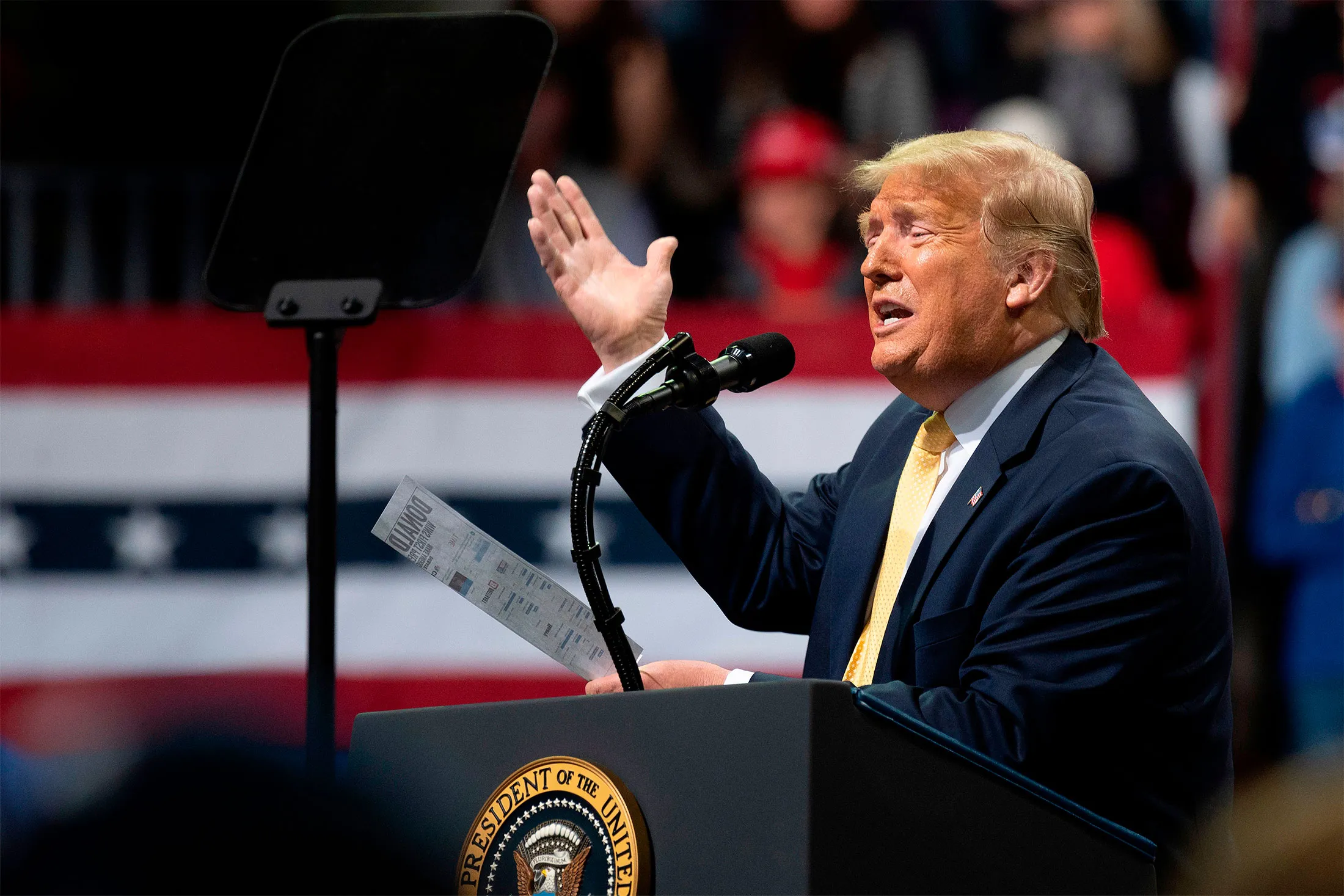 Donald Trump speaks at a rally in Colorado Springs, Colorado, on Feb. 20.&nbsp;
