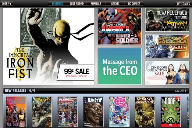 The ComiXology iPad app