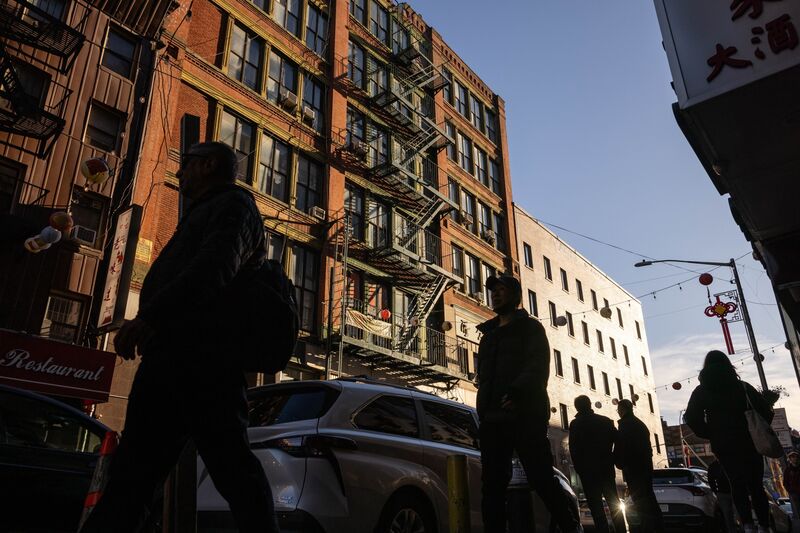 Residential apartment buildings in the Chinatown neighborhood of New York.
