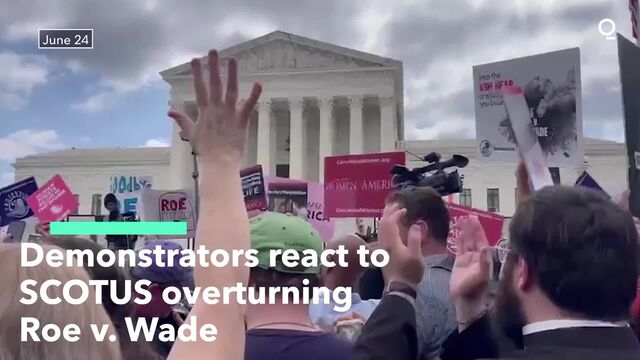 Crowds React to Roe v. Wade Decision at Supreme Court