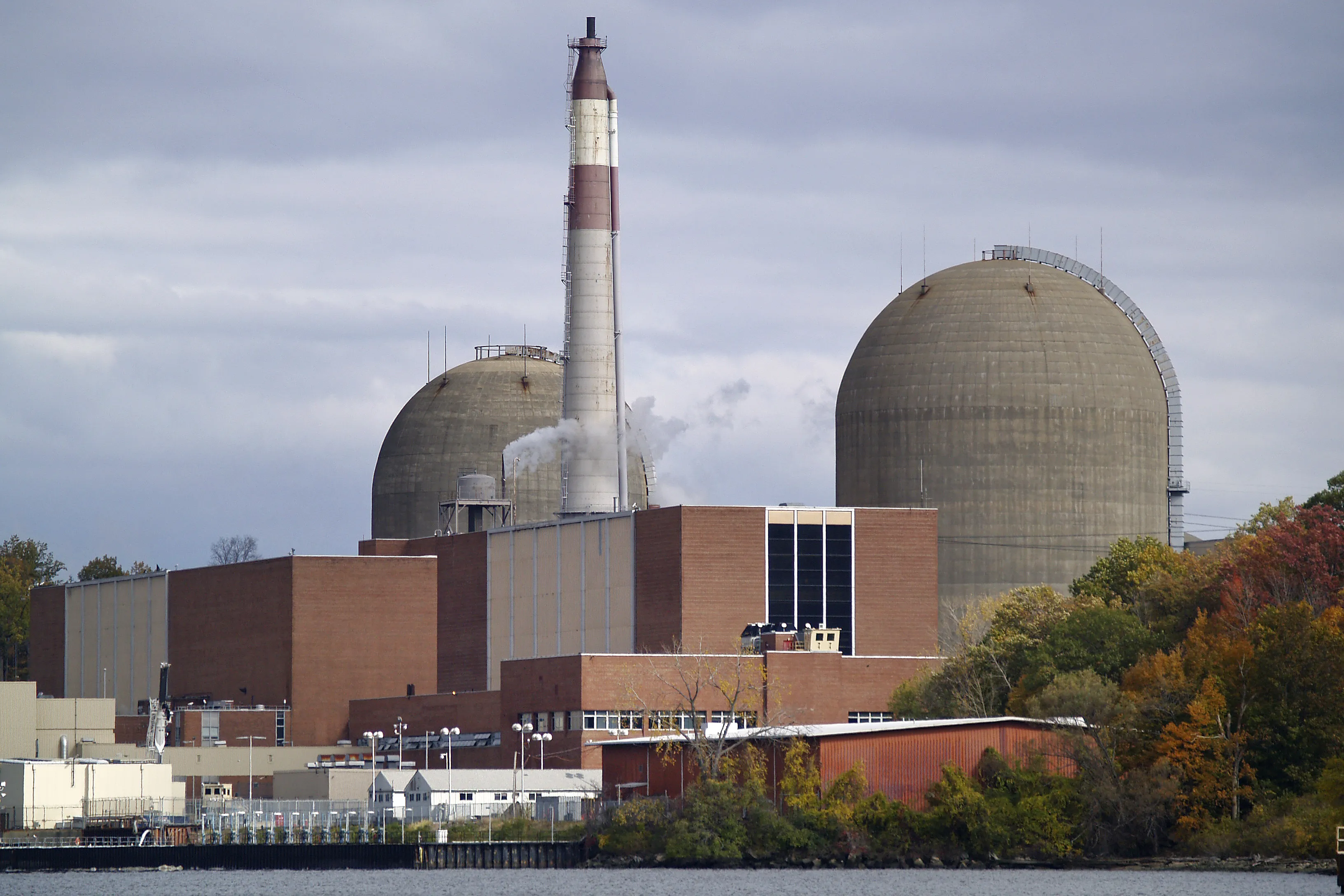 A view of Indian Point nuclear power plant in 2008 along New York’s&nbsp;Hudson River.