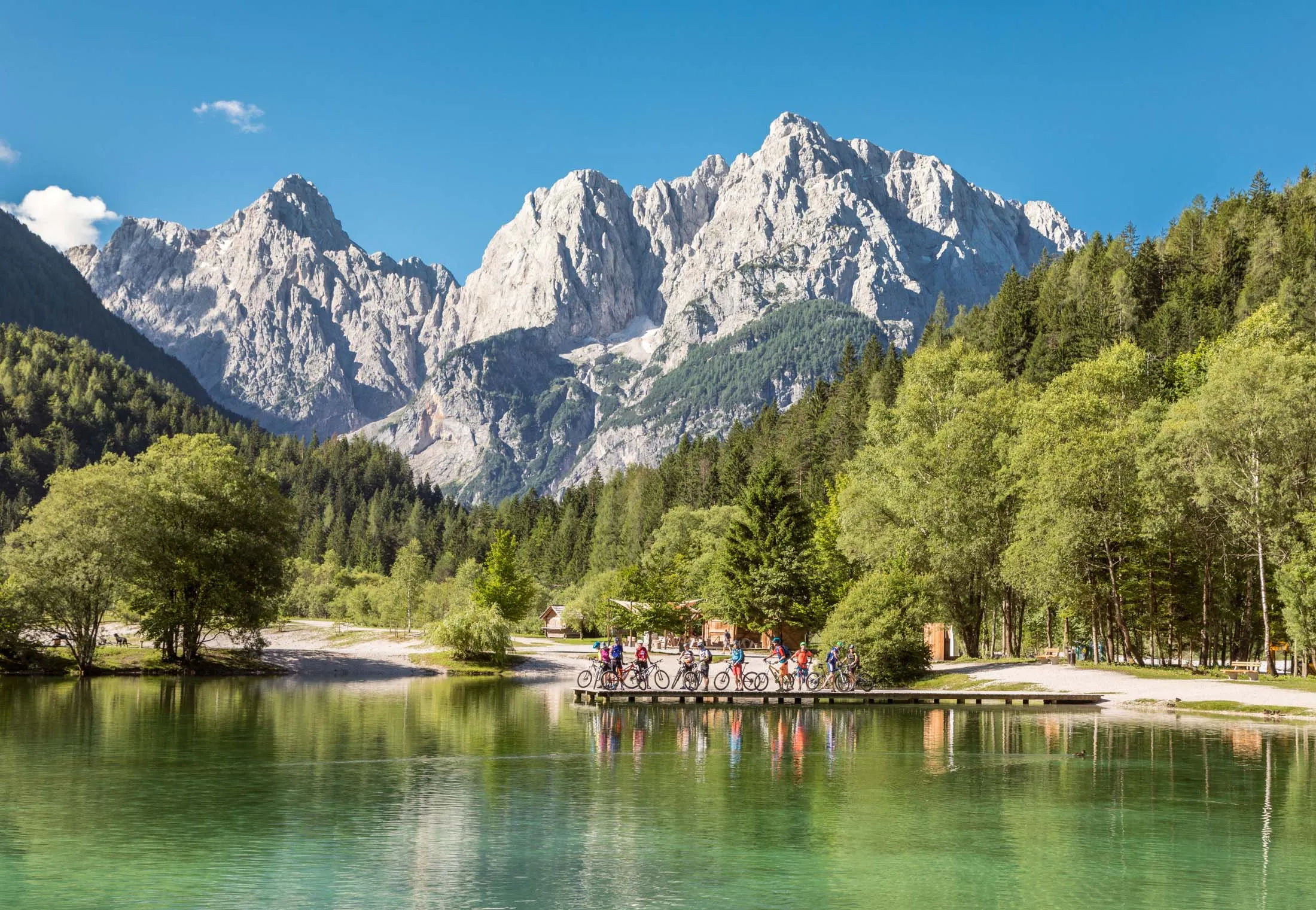 The shores of Lake Jasna, near the village of Kranjska Gora.