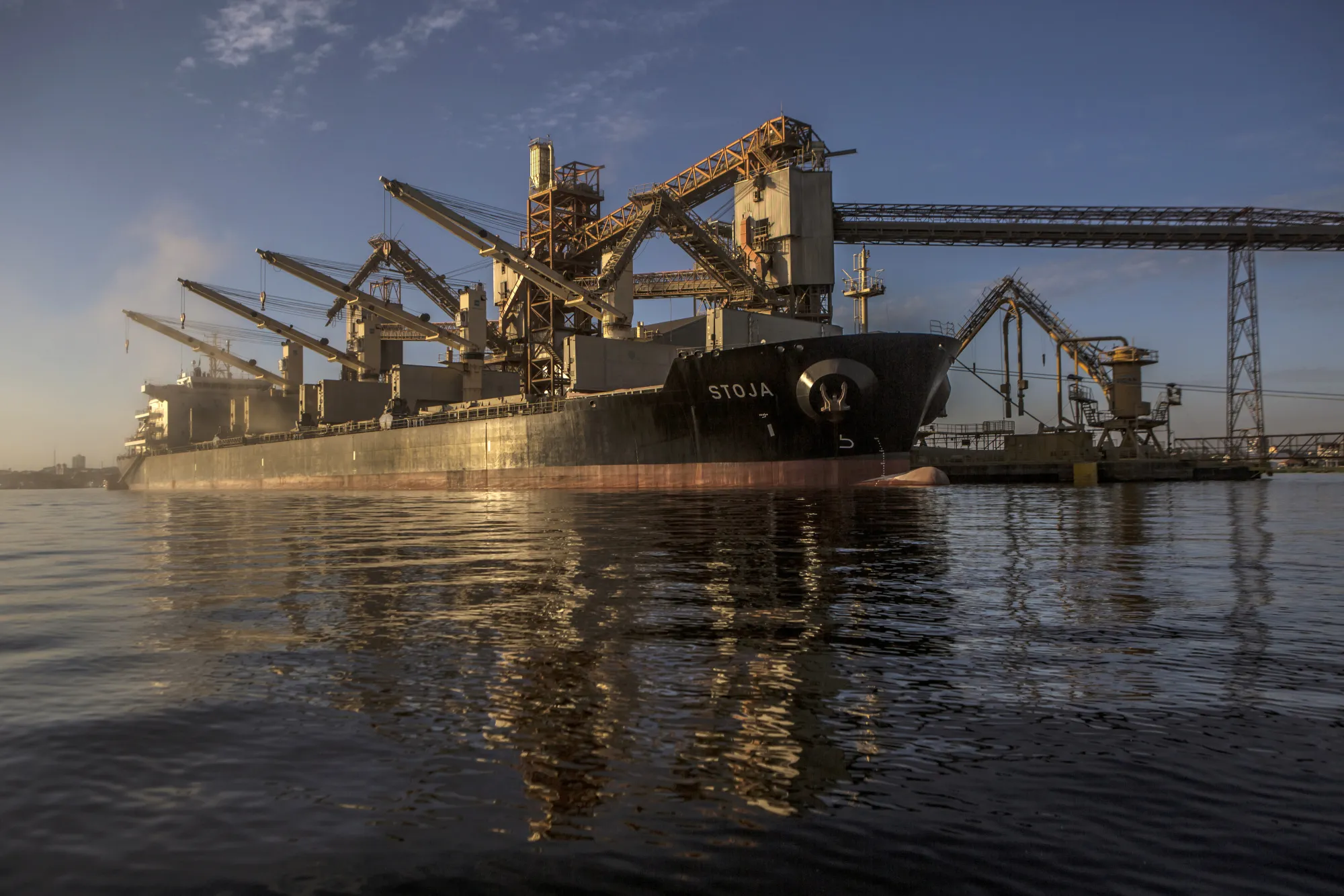 A bulk carrier ship at the Cargill port terminal in Santarem,&nbsp;Brazil in 2017.
