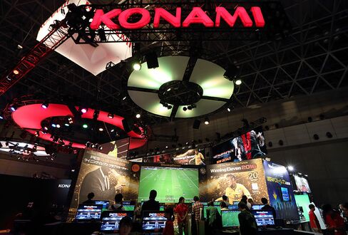 The Konami booth stands at the Tokyo Game Show 2015 in Chiba, Japan.