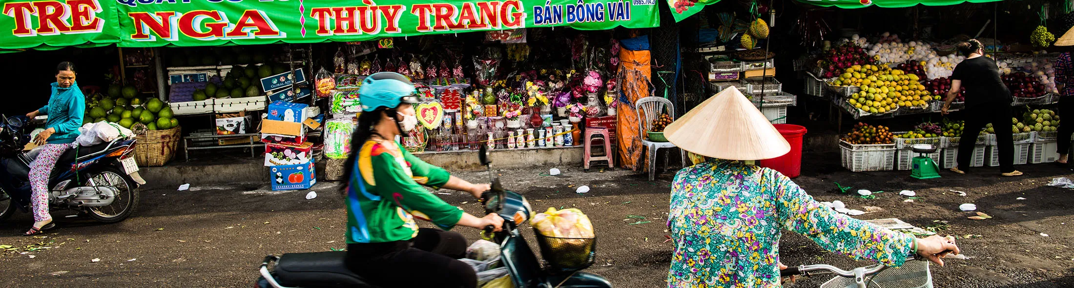 The Market in Ben Tre City, Vietnam.
