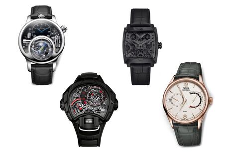 From left: Jaquet Droz The Charming Bird, Hublot MP-12 Key of Time Skeleton, TAG Heuer Monaco V4 Phantom, Oris Calibre 111