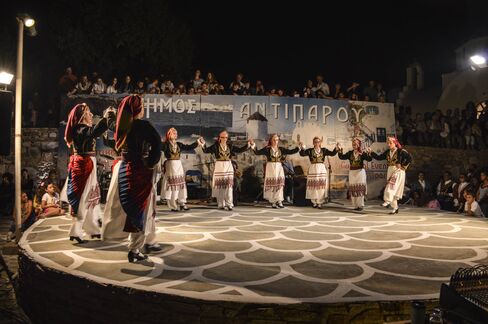 A traditional dance performance in Antiparos.