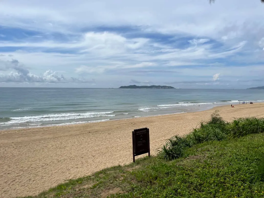 An empty beach in Sanya on Aug. 5.