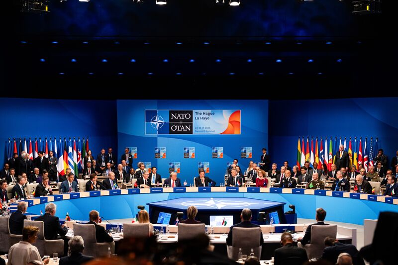World leaders during a NATO plenary meeting on June 25.