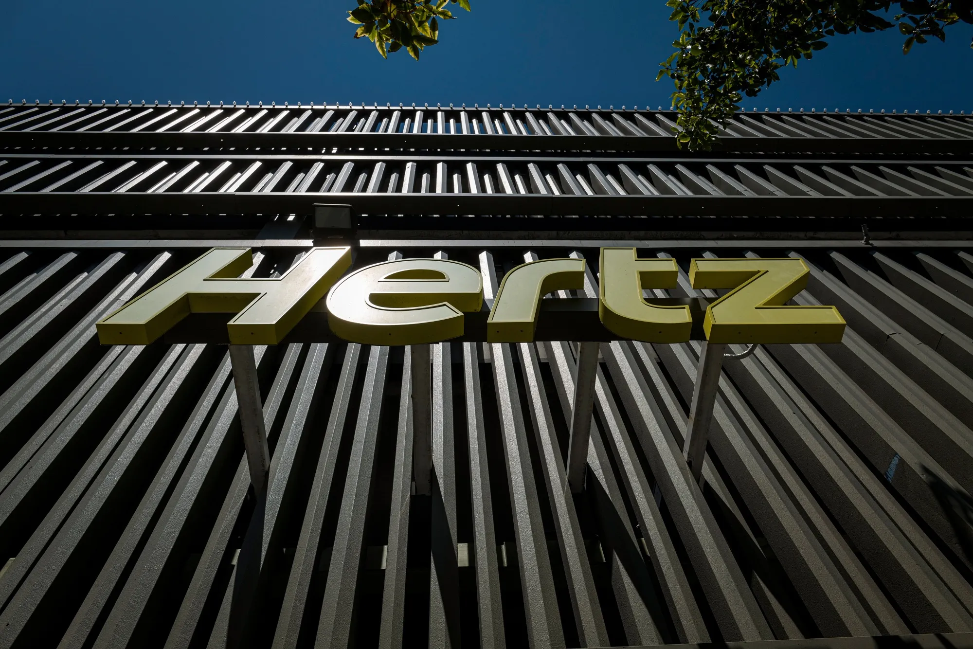 Signage outside a Hertz office in San Francisco.