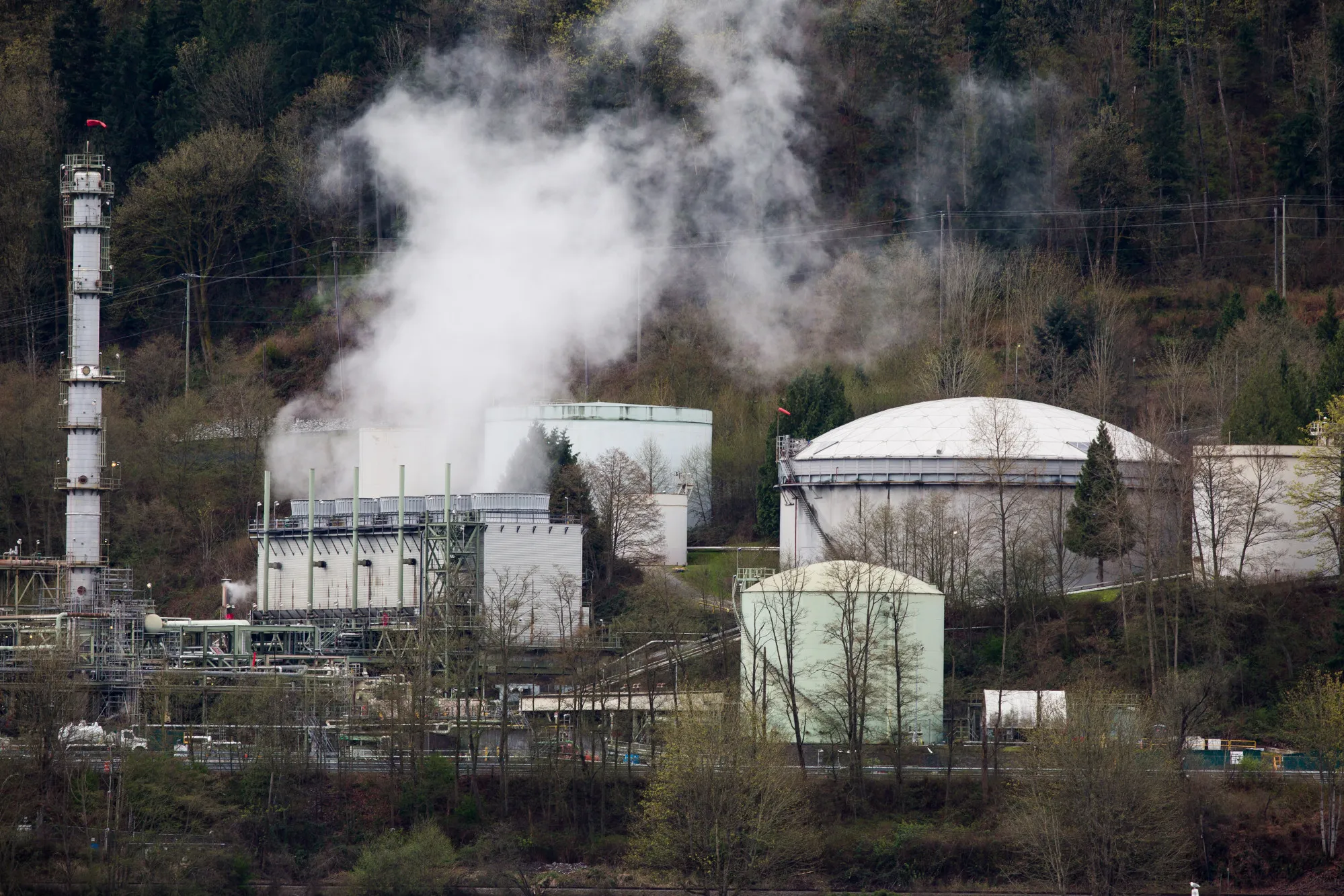 An oil refinery in Burnaby, British Columbia.