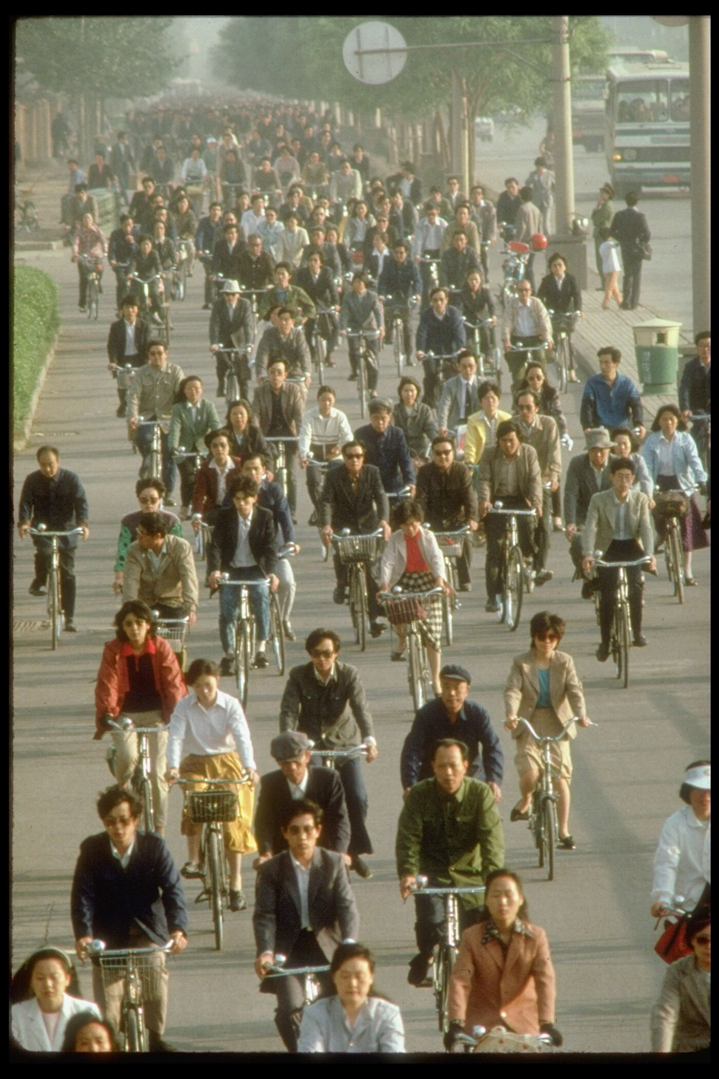 Morning bicycle commuters on Fuxingmen A