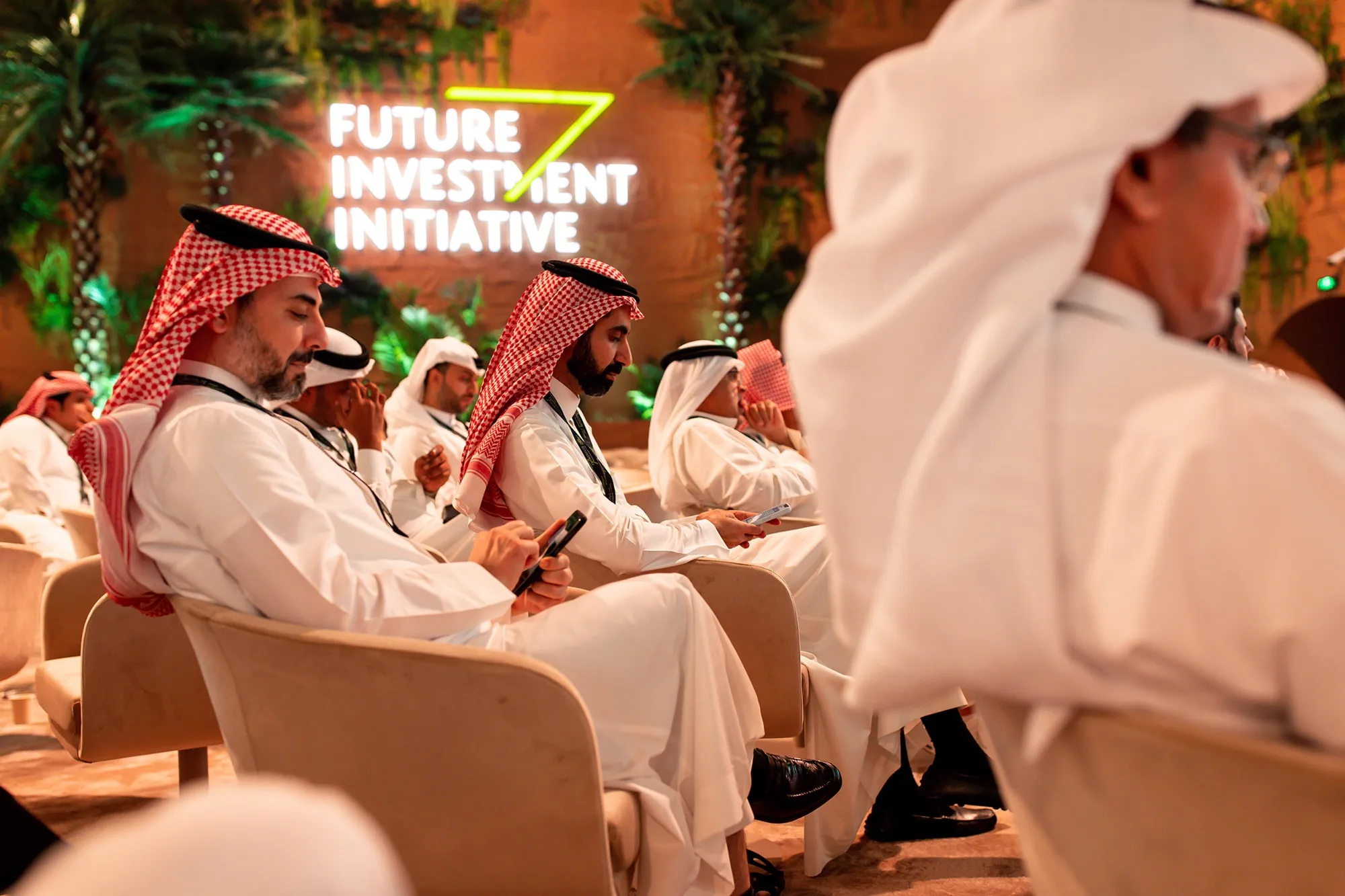 Attendees at the Future Investment Initiative conference in Riyadh, Saudi Arabia.