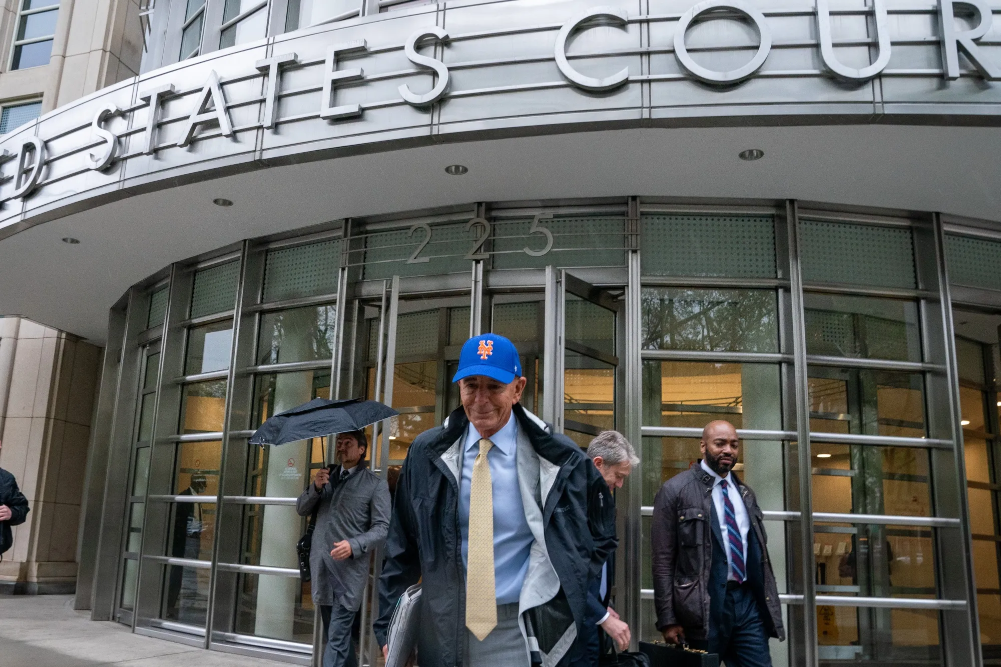 Tom Barrack Jr. departs from criminal court on Oct. 3.