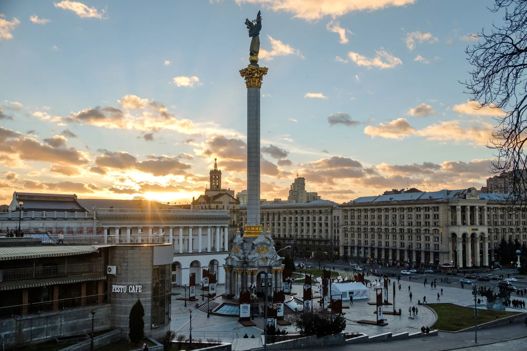 Pedestrians on Maidan Square in Kiev, Ukraine, on&nbsp;Nov. 20.