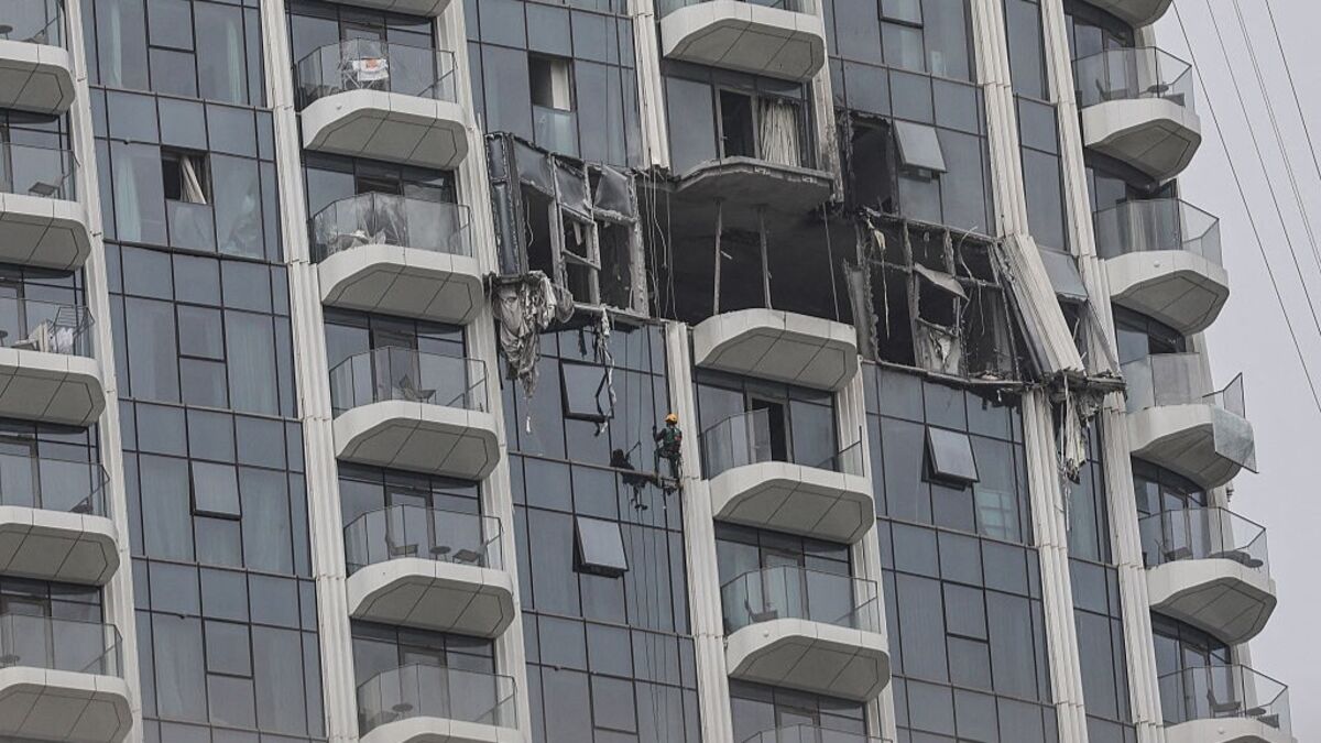 Dubai Creek Harbour Building Damaged by Drone