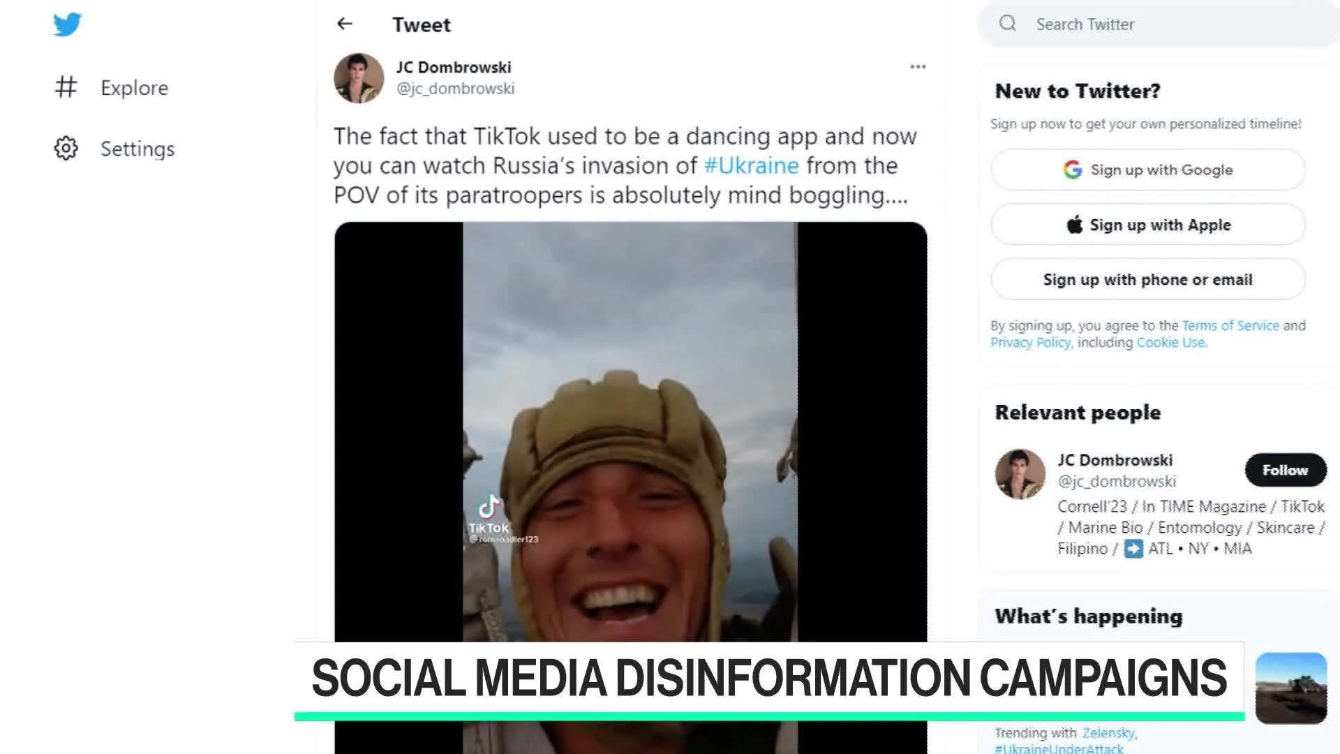 Watch Misinformation on Social Media in the Ukraine War - Bloomberg