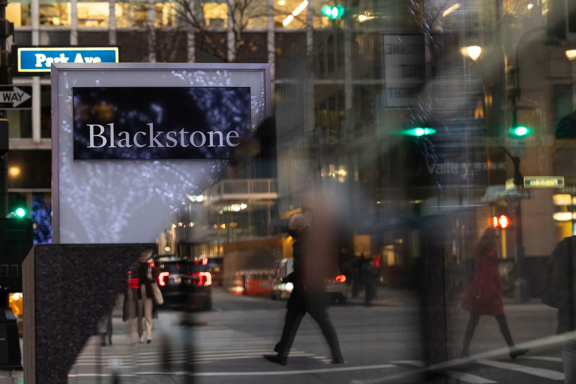 Outside the Blackstone headquarters in New York.