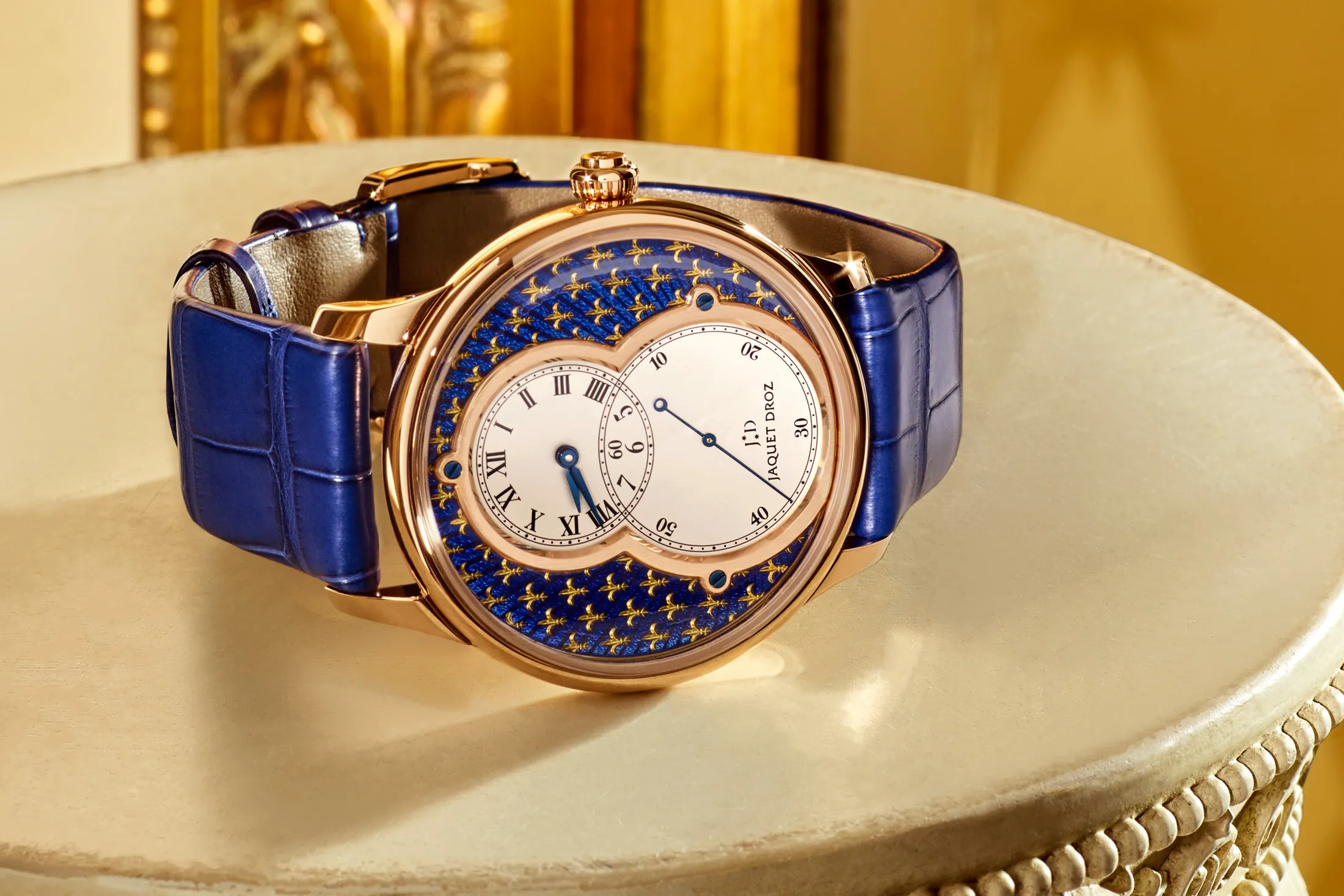 The Jaquet Droz Grande Seconde Paillonée&nbsp;measures 43mm across.
