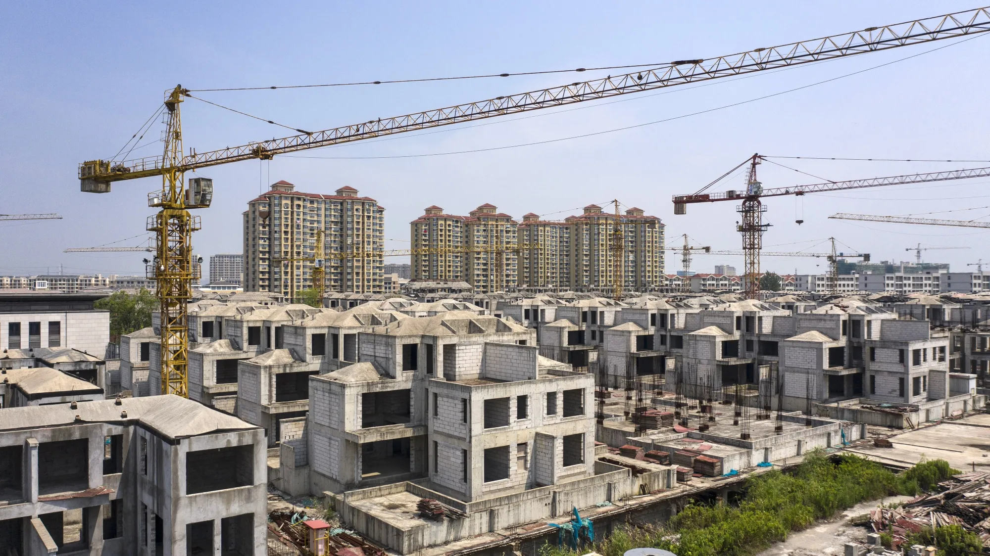 Residential buildings under construction at a development in Shanghai.&nbsp;