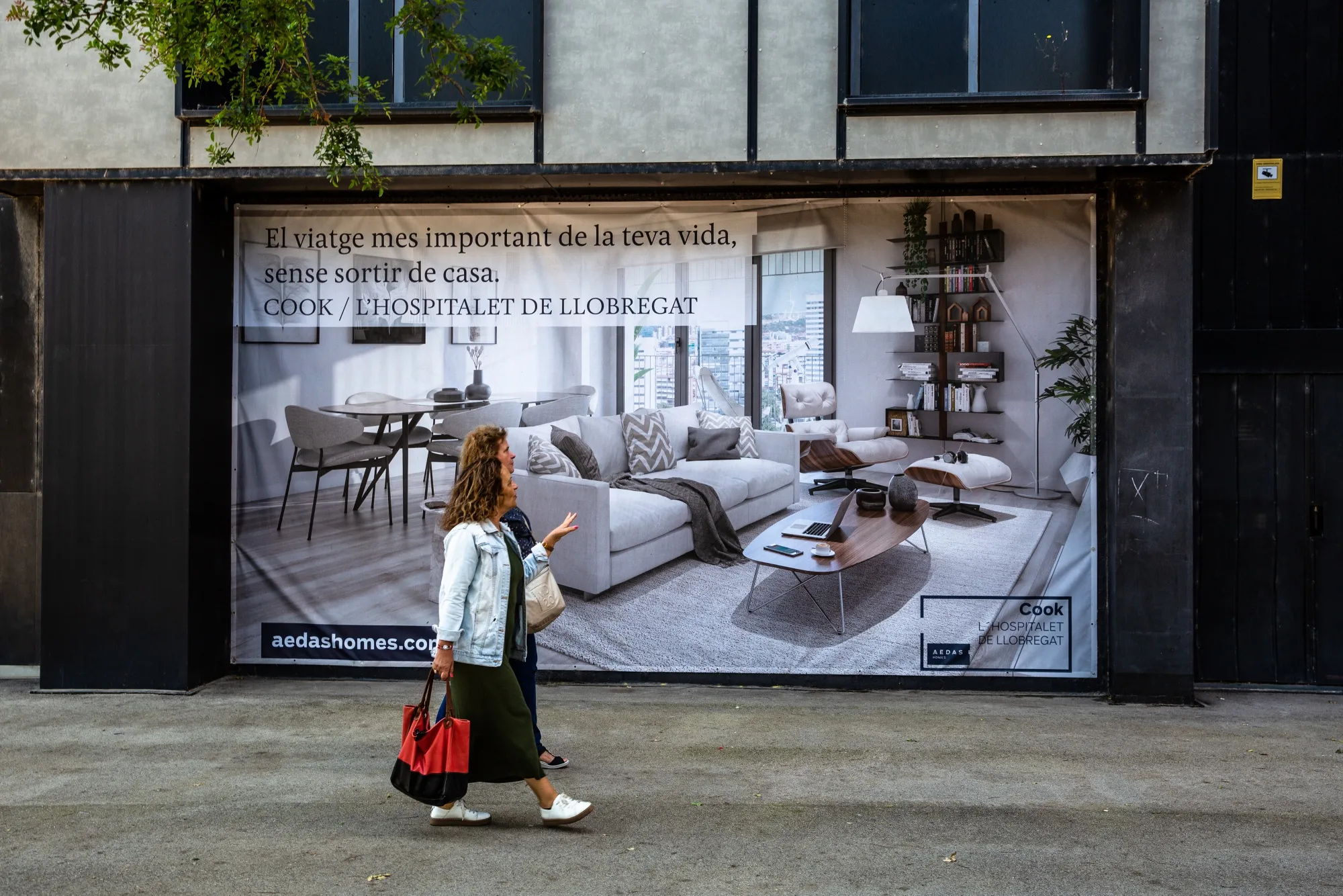 An advertising for residential development by Aedas Homes in Barcelona in 2019.