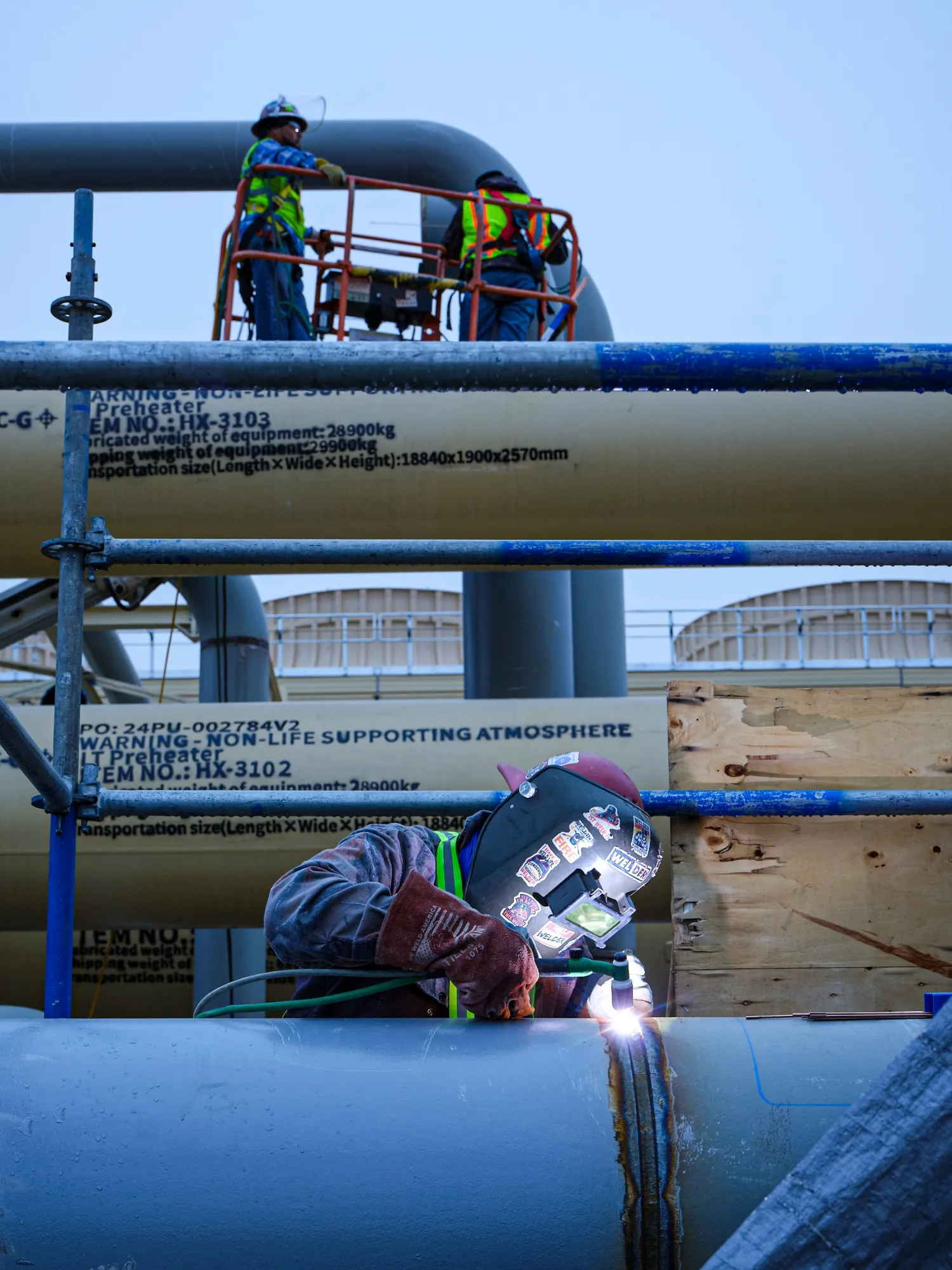 Workers at Cape Station, Fervo’s enhanced geothermal power project near Milford, Utah.
