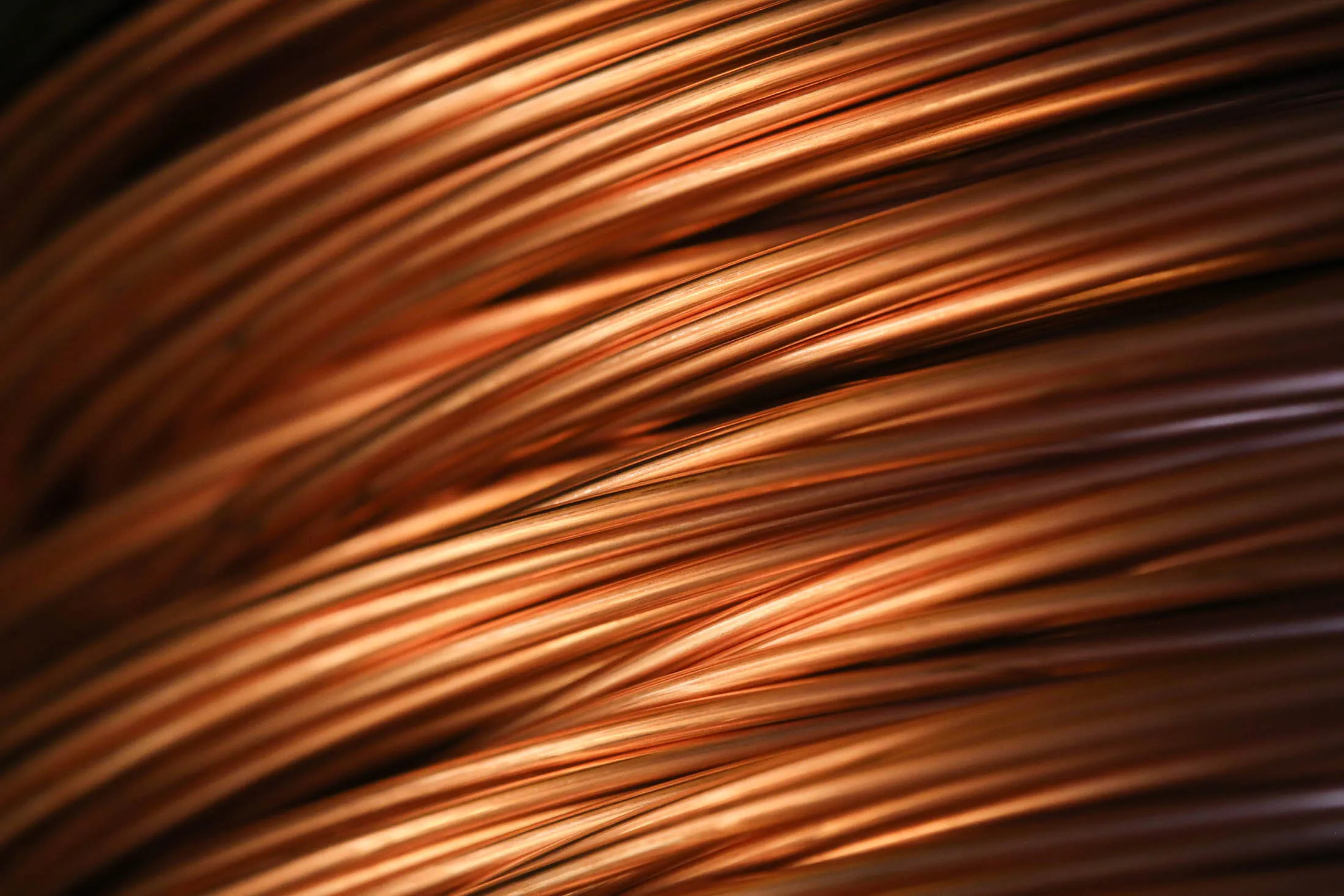 Copper wire rod sits in a storage facility following manufacture at the Uralelectromed OJSC Copper Refinery, operated by Ural Mining and Metallurgical Co. (UMMC), in Verkhnyaya Pyshma, Russia, on Tuesday, March 7, 2017. Russia’s No. 1 zinc miner and No. 2 copper producer plans a far-reaching expansion of its diversified minerals output, billionaire co-owner and Chief Executive Officer Andrey Kozitsyn said in an interview.
