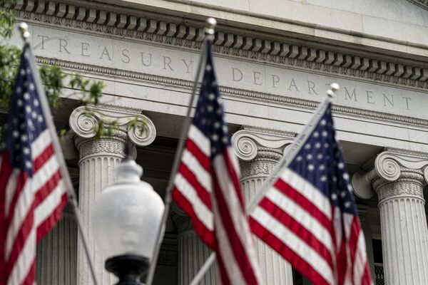 The US Treasury Department building in Washington, DC.