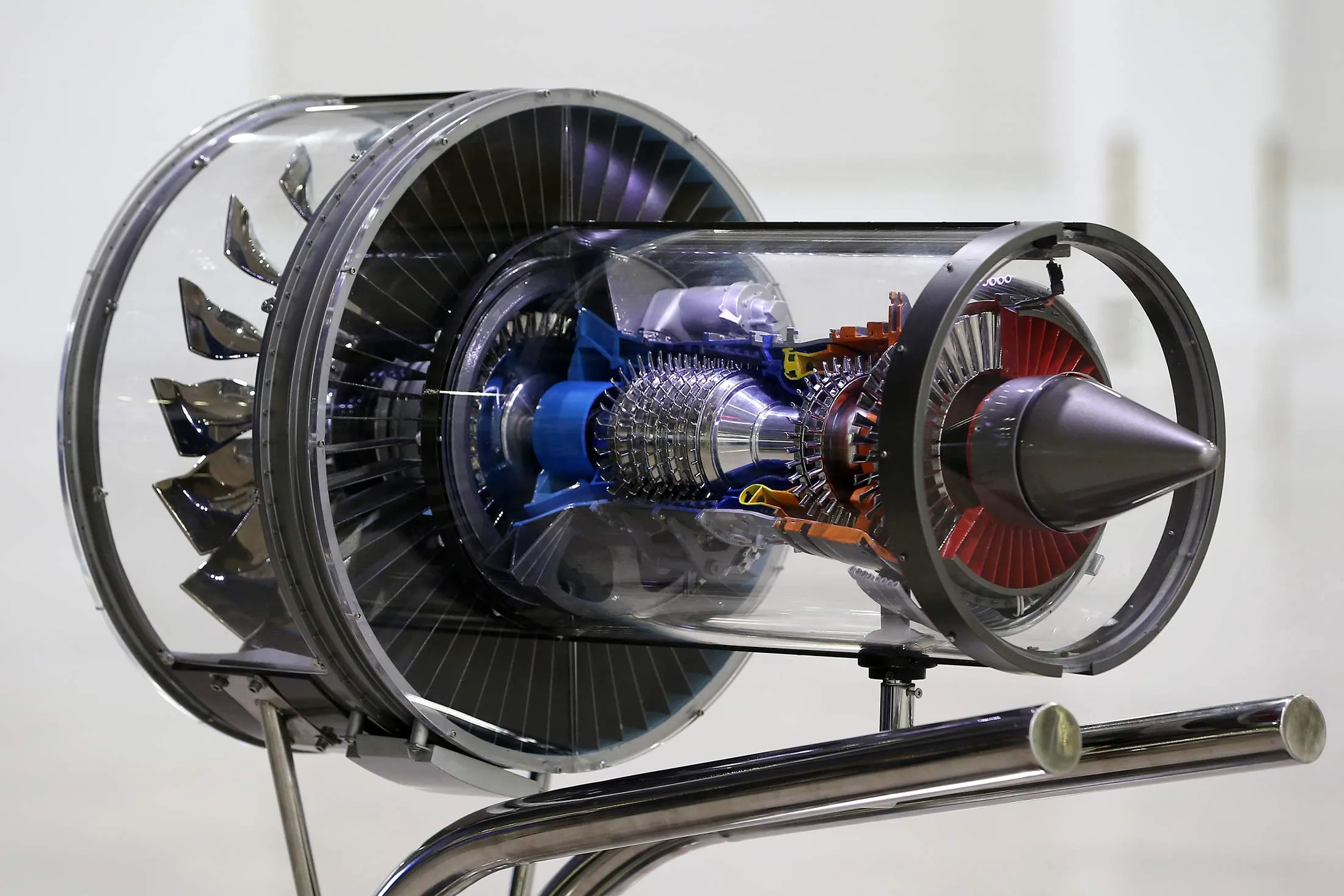 A PurePower PW 100 Engine manufactured by Pratt &amp; Whitney, a unit of United Technologies Corp., is displayed at the company's facility at Seletar Aerospace Park in Singapore, on Monday, Feb. 15, 2016.
