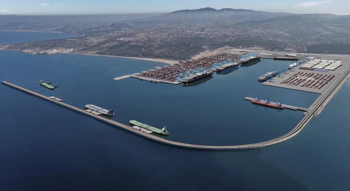 Illustration of Nador West Med port in Morocco.