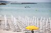 Sun loungers sit on the beach at San Foca, Italy, on Tuesday, May 22, 2018. The Trans-Adriatic Pipeline, known as TAP, is a a 4.5 billion-euro ($5.2 billion) natural gas pipeline that will bring gas from Azerbaijan, winding through Greece and Albania, under the Adriatic Sea and finally up into Italy, which imports more than 90 percent of its oil and gas.